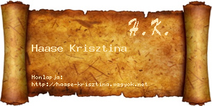 Haase Krisztina névjegykártya